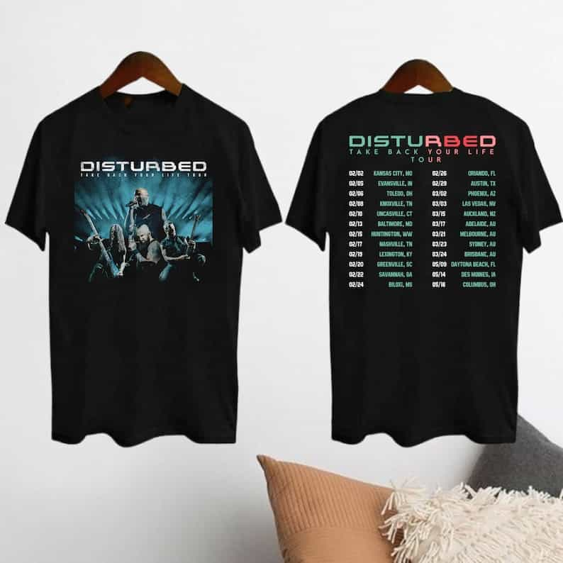 2024 Disturbed Tour T-Shirt, Disturbed Take Back Your Life Tour 2024 Unisex T Shirt Black