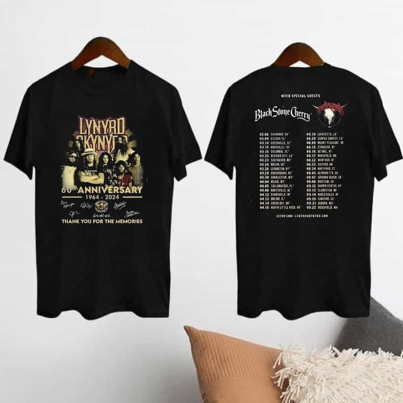 2024 Lynyrd Skynyrd Zz Top Tour Unisex T-Shirt Black