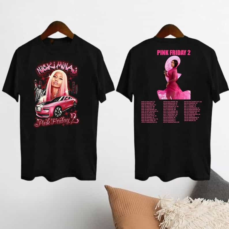 2024 Nicki Minaj Tour T-Shirt, Nicki Minaj Pink Friday 2 Concert Unisex T-Shirt Black