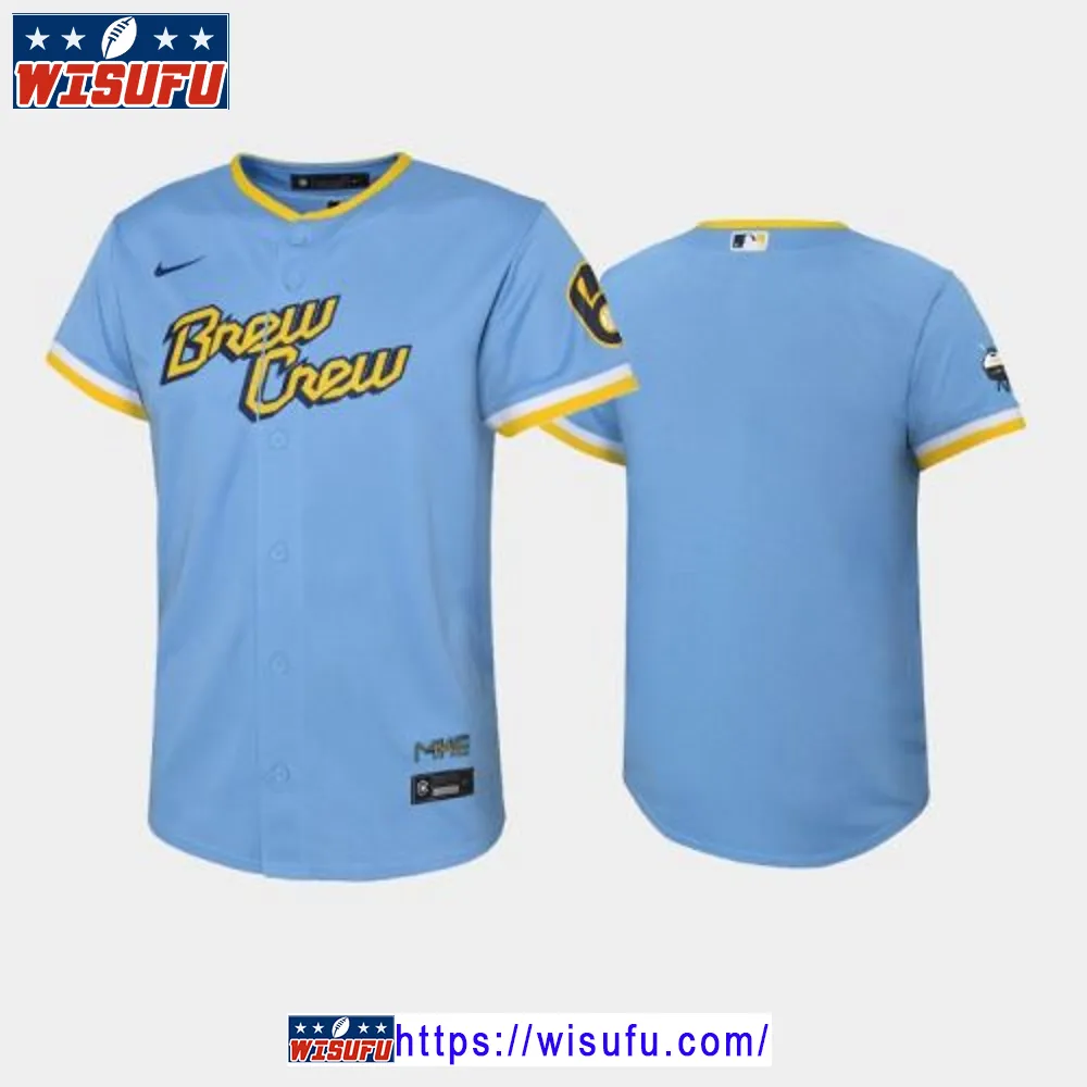 2024-23 City Connect Youth Milwaukee Brewers Jersey - Powder Blue