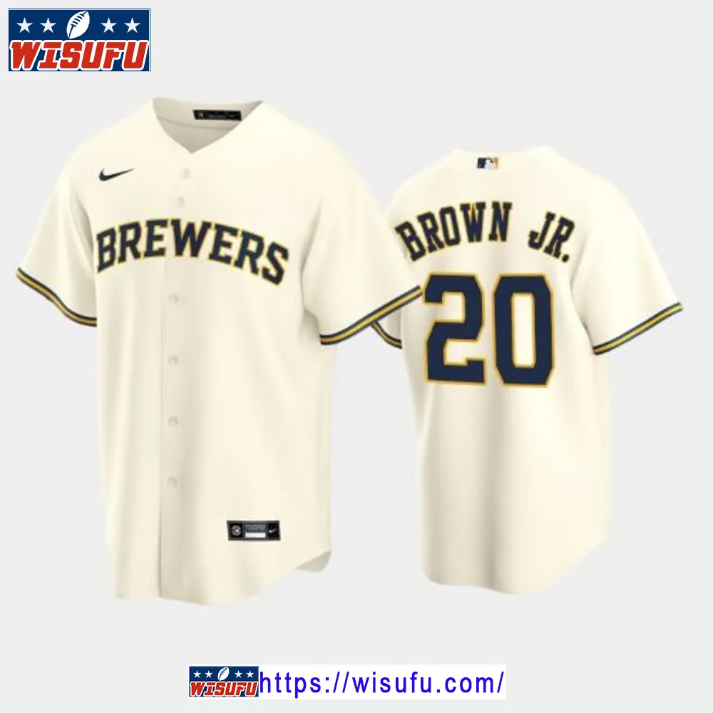 2024-23 Draft Milwaukee Brewers Eric Brown Jr. 20 Cream Home Jersey