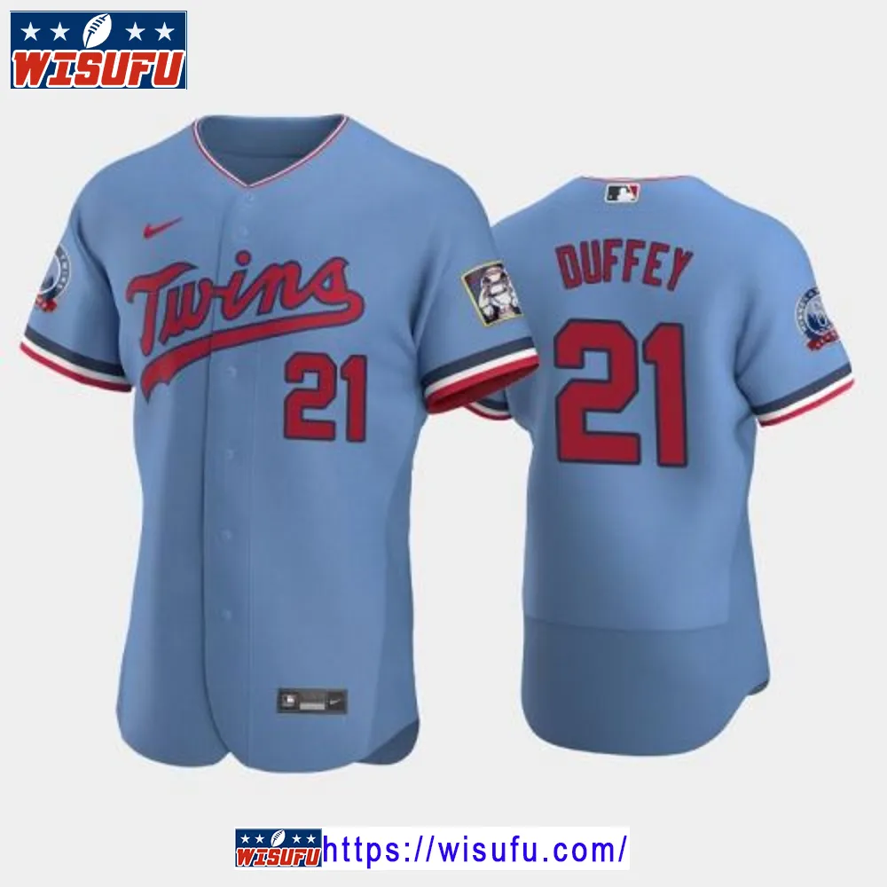 21 Tyler Duffey Minnesota Twins 60th Season Anniversary Alternate Jersey Light Blue Jersey