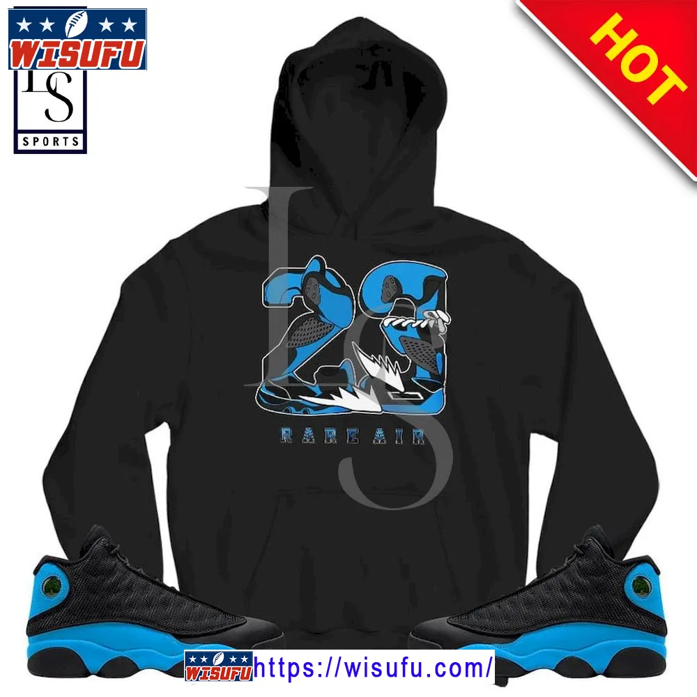 23 Rare Air Sneaker Match Black University Blue Hoodie