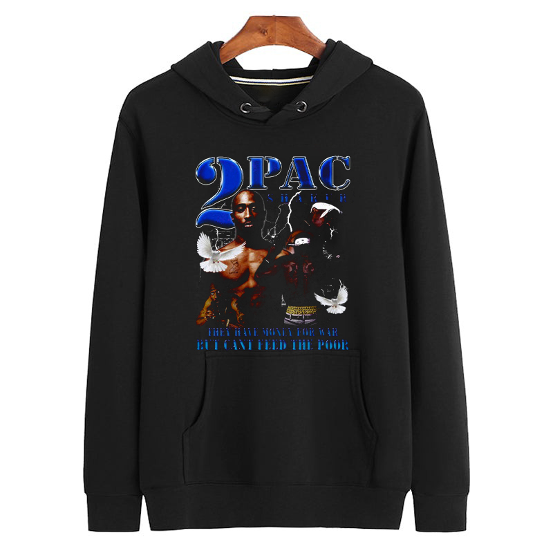 2PAC SHAKUR Tupac Amaru Shakur Vintage Rapper Bootleg Graphic Unisex Hoodie 