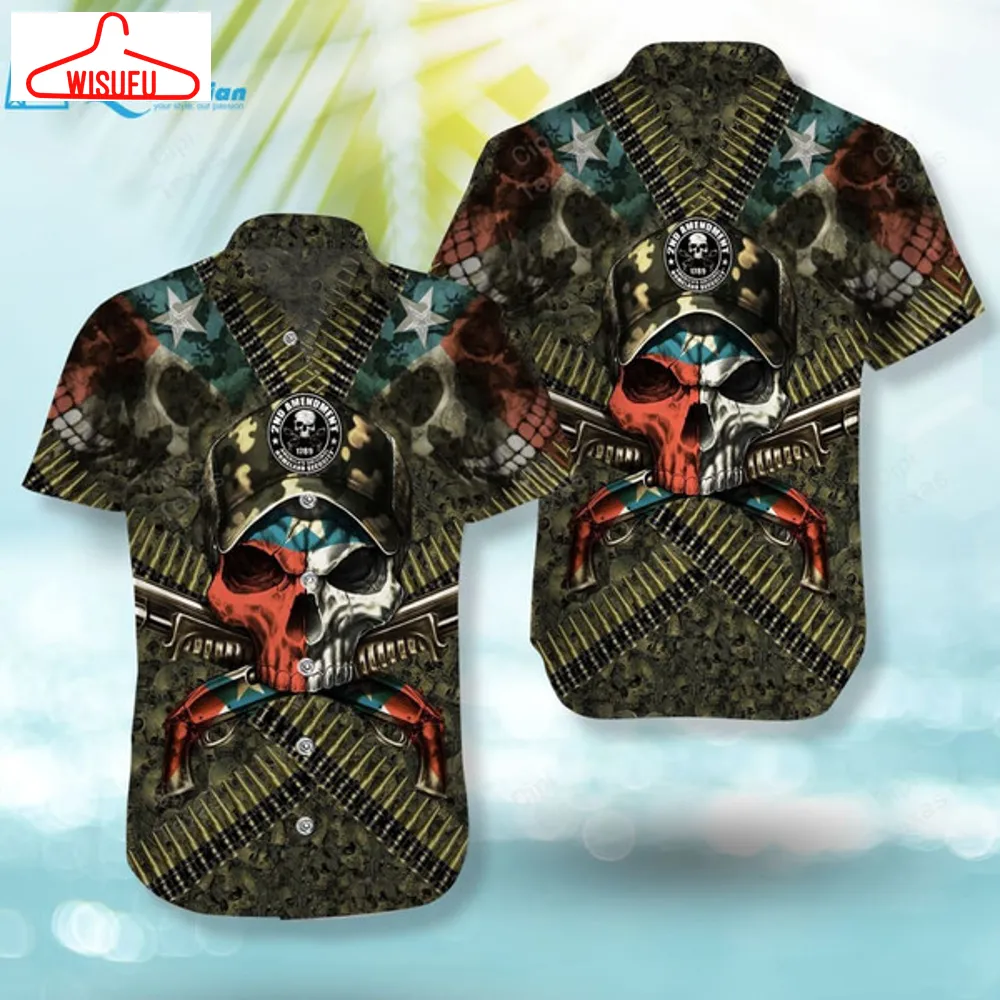 2nd Amendment 1789 TexasÃµs Original Homeland Security Skull Hawaiian Shirt, Best Gift Ideas, New Fashion Gifts