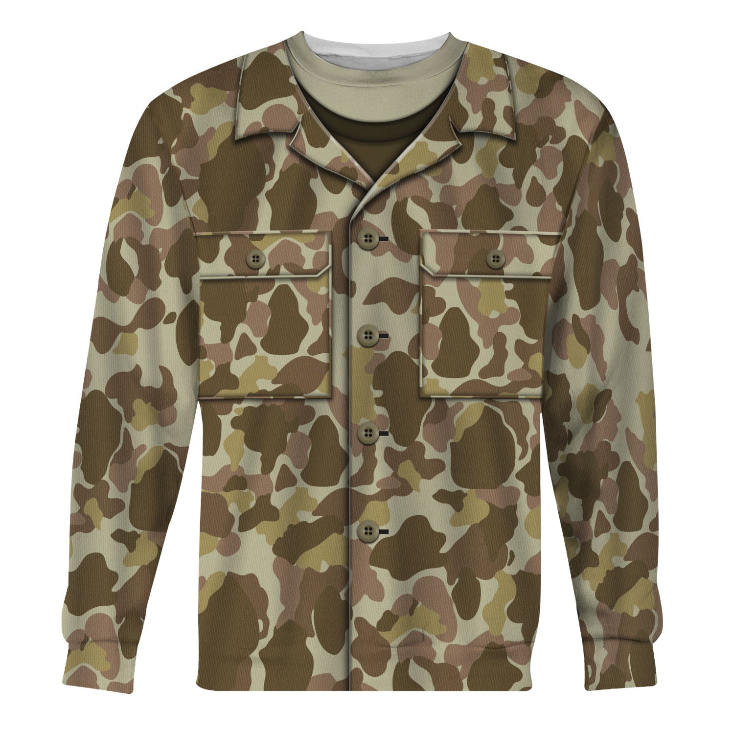 American M1942 (P-42) Frogskin Duck Hunter Pattern Marine Marine Raiders World War 2 (WWII) Beach Camo Sweatshirt