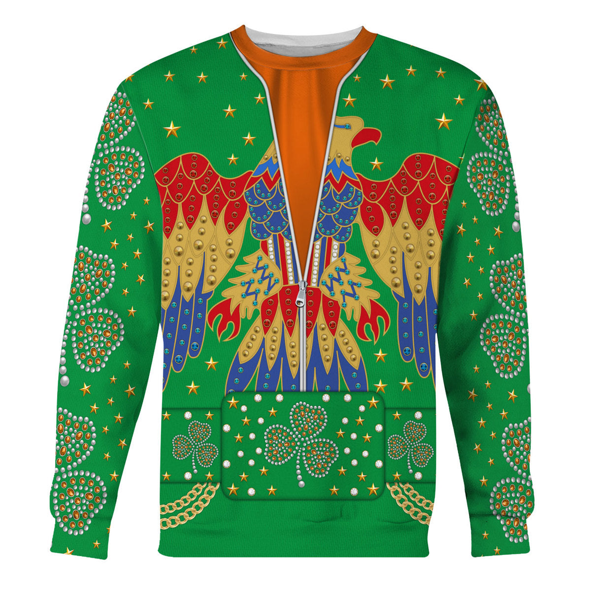 Celebrating the King Elvis Presley EAGLE Costume for St. Patrick's Day Sweatshirt