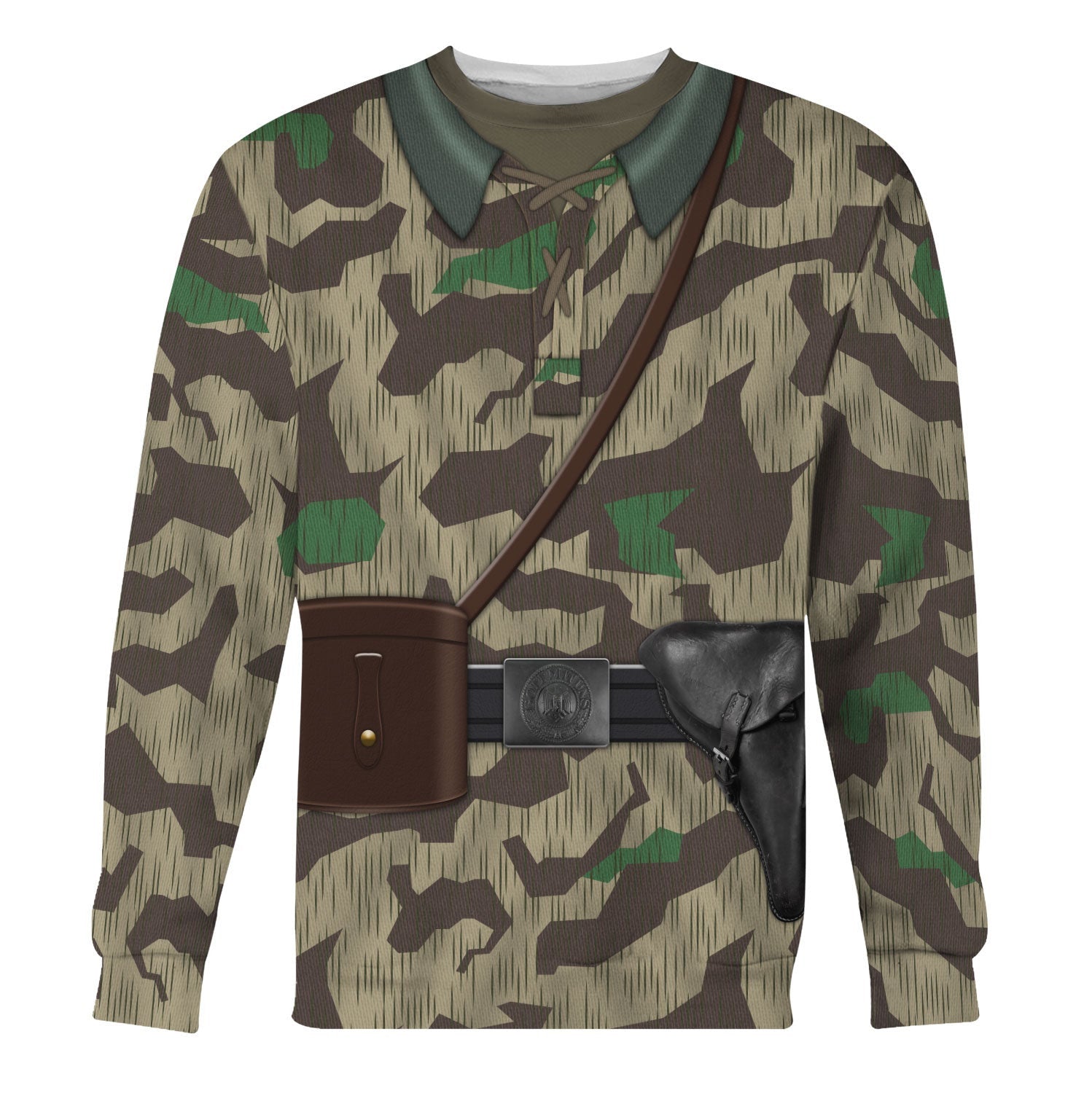 Gearhomie German Army Splinter Camouflage-White Reversible Jacket 1943-1945 Costume sweatshirt