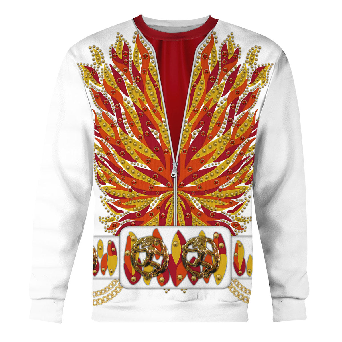 Gearhomie Elvis Flame Outfit Costume sweatshirt