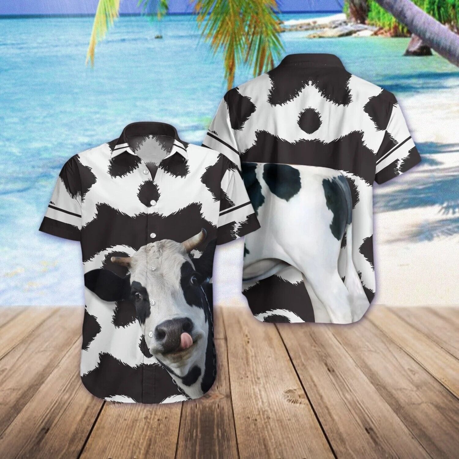 3D Cow Dairy Cattle Funny Hawaiian Shirt For Men, S-5XL US Size