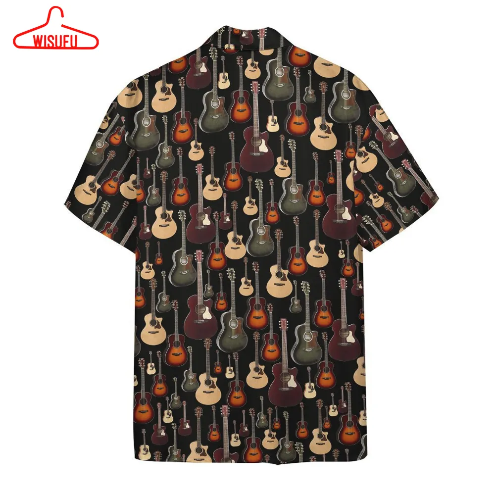 3d Acoustic Guitar Hawaii Shirt, New Fashion Gifts