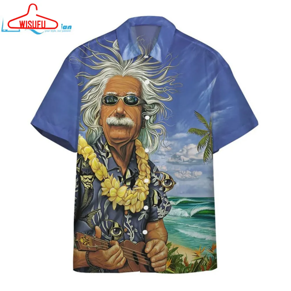 3d Albert Einstein Chilling On The Beach Custom Hawaii Shirt Hawaiian Print 3d, Best Gift Ideas, New Fashion Gifts