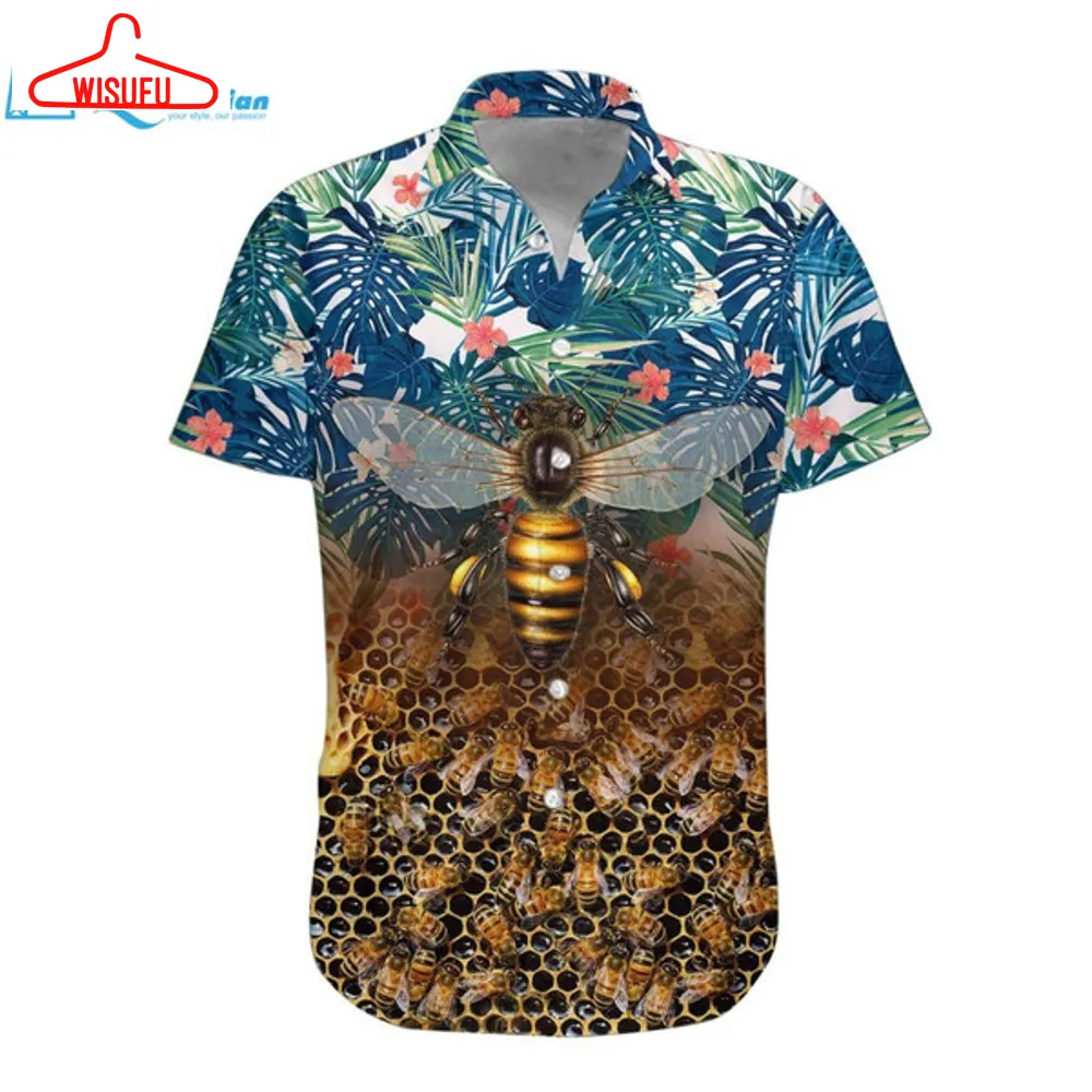 3d Bee Hawaii Shirt Hawaiian Print 3d, Best Gift Ideas, New Fashion Gifts