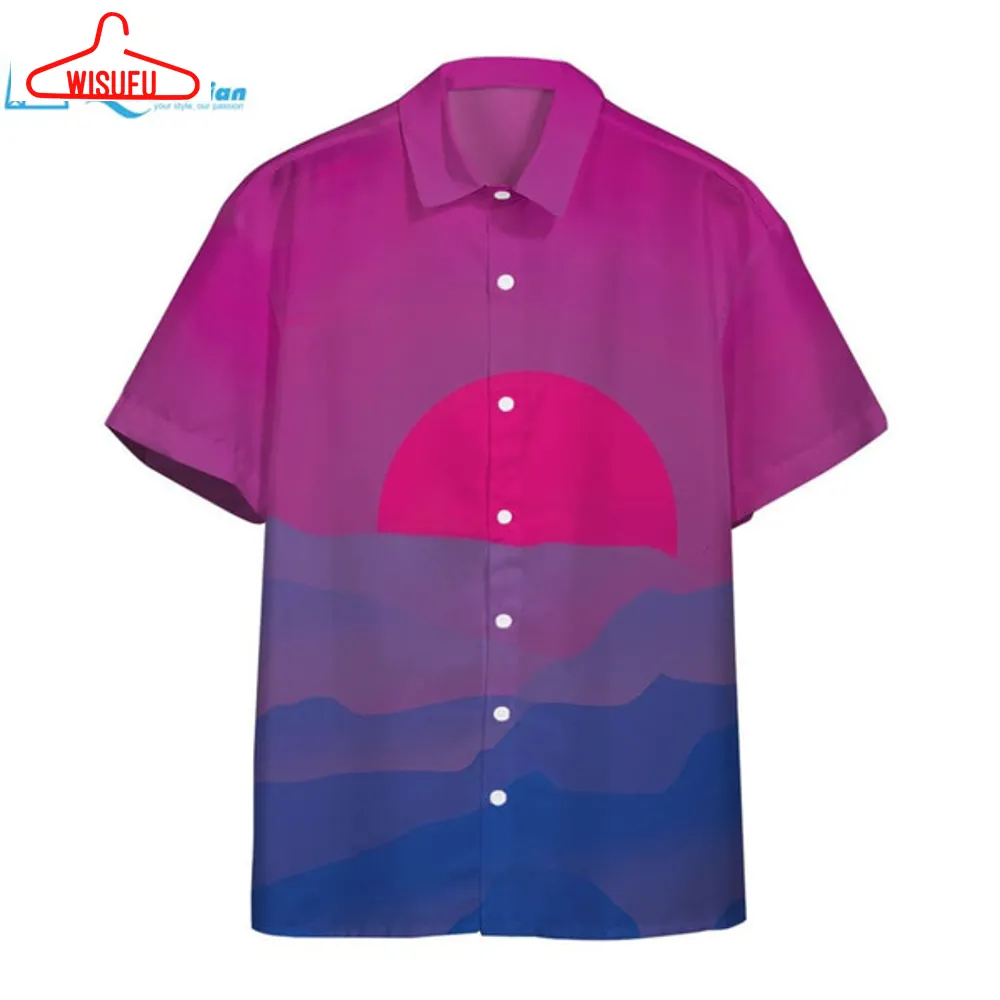 3d Bis Pride Sunrise Custom Hawaii Shirt Hawaiian Print 3d, Best Gift Ideas, New Fashion Gifts