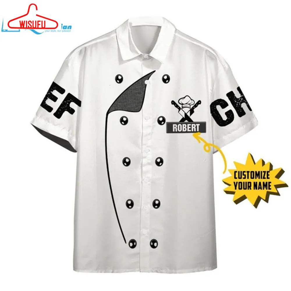 3d Chef White Uniform Nutrition Custom Name Hawaii Shirt Hawaiian Print 3d, Best Gift Ideas, New Fashion Gifts Vtbl16077