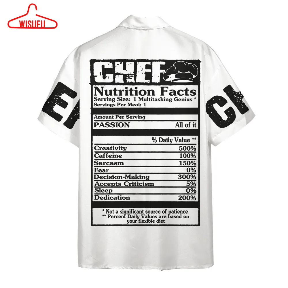 3d Chef White Uniform Nutrition Custom Name Hawaii Shirt, New Fashion Gifts