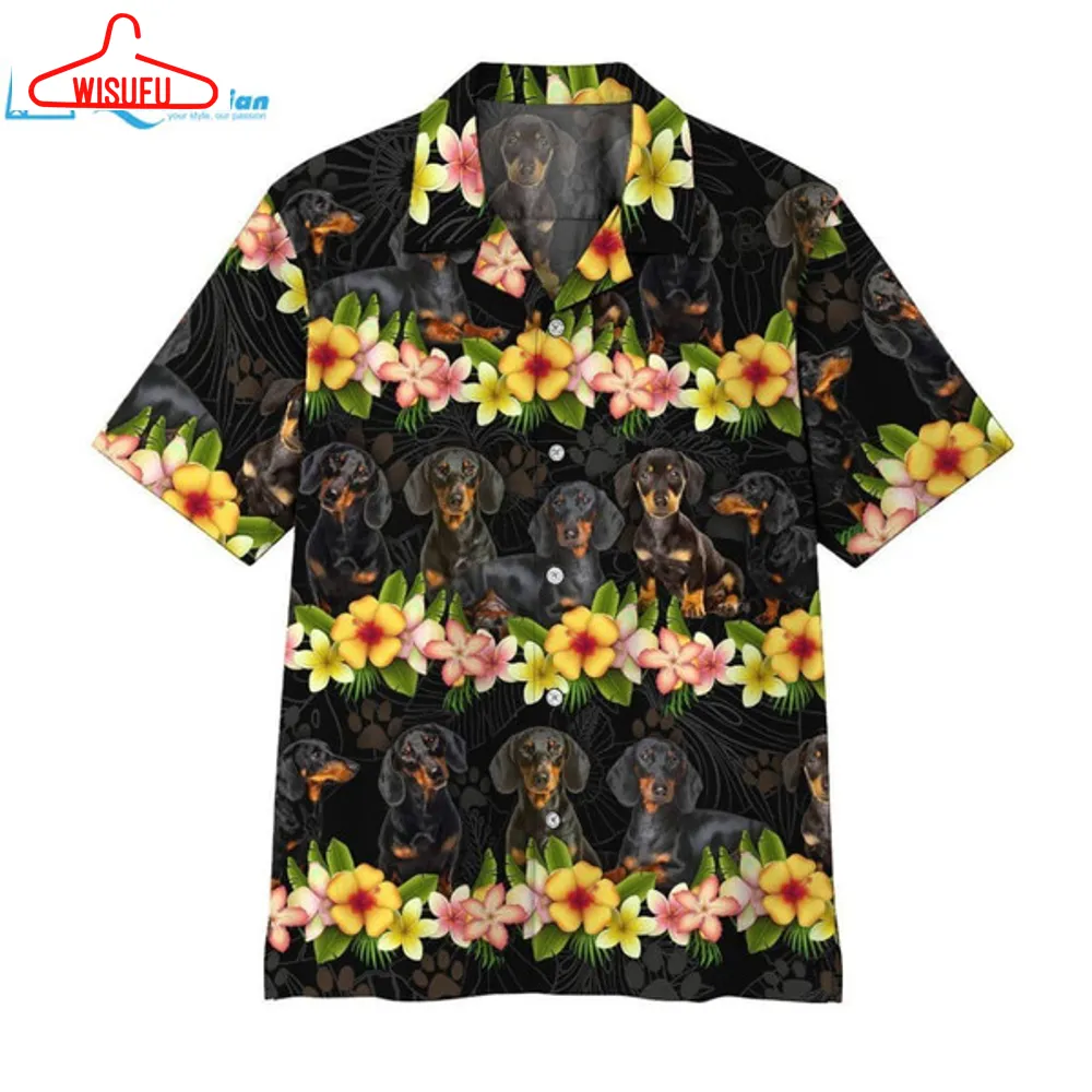 3d Dachshund Hawaii Shirt Hawaiian Print 3d, Best Gift Ideas, New Fashion Gifts Vtbl50450