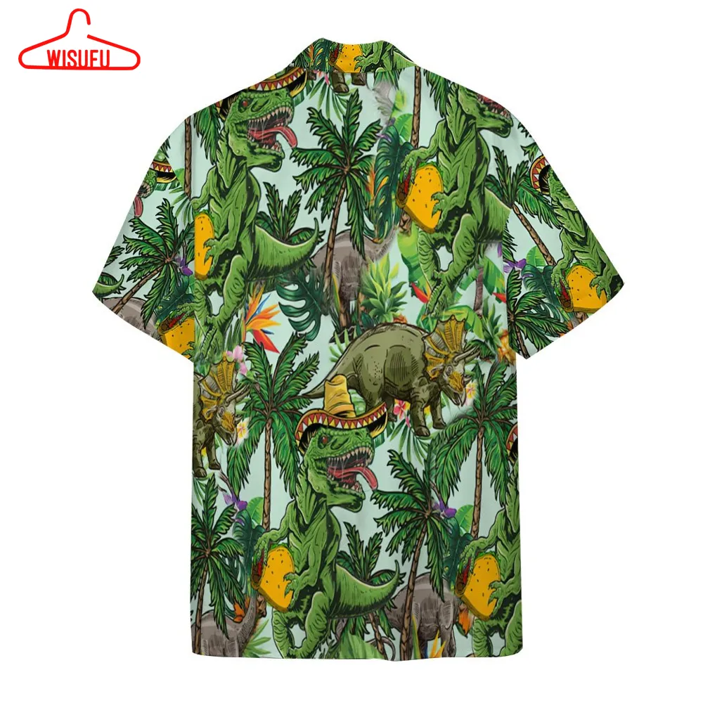 3d Dinosaurs Taco Hawaiian Custom Short Sleeve Shirts, New Fashion Gifts