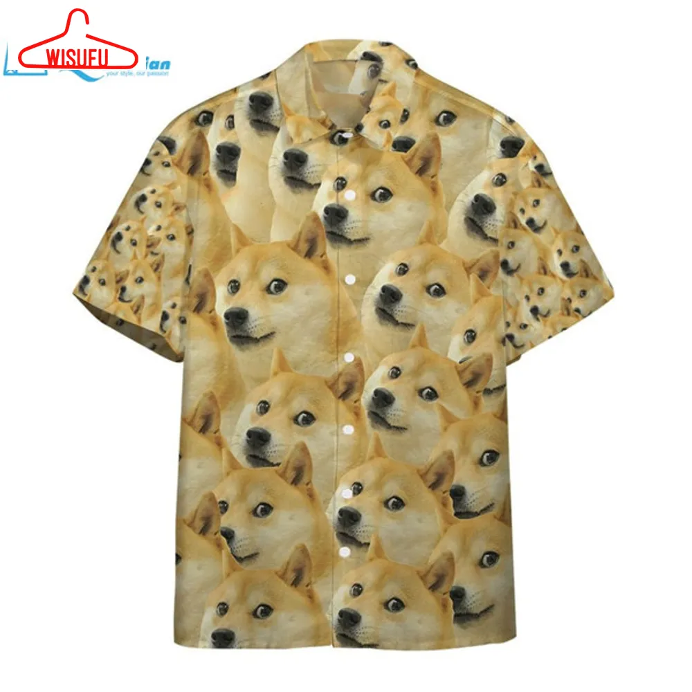 3d Doge Meme Custom Hawaii Shirt Hawaiian Print 3d, Best Gift Ideas, New Fashion Gifts