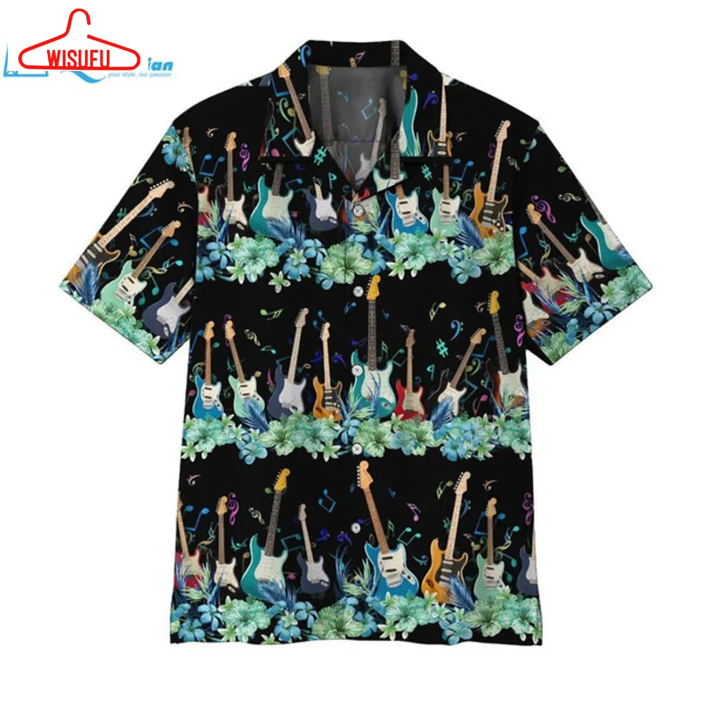 3d Electric Guitar Hawaii Shirt Hawaiian Print 3d, Best Gift Ideas, New Fashion Gifts Vtbl93189
