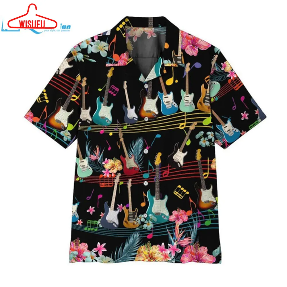 3d Electric Guitar Hawaii Shirt Hawaiian Print 3d, Best Gift Ideas, New Fashion Gifts