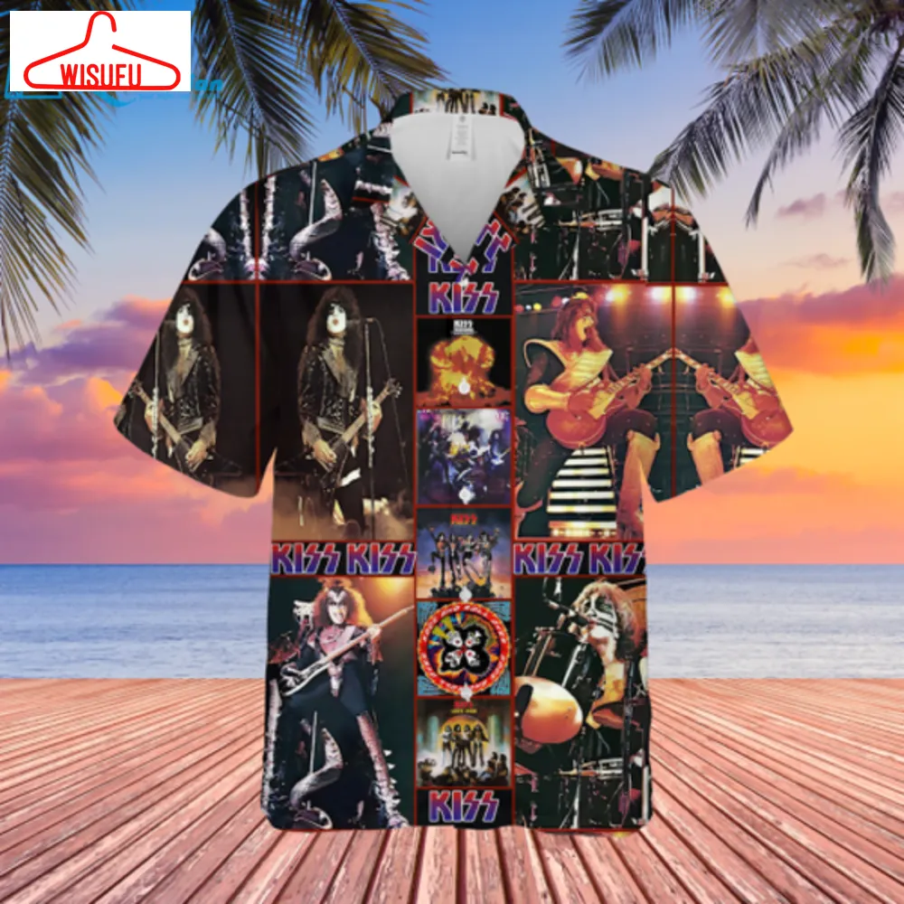 3d Fall In Love With Kiss Band Ver1 Unisex Hawaiian Shirt Summer Shirt Full Size, Best Gift Ideas, New Fashion Gifts