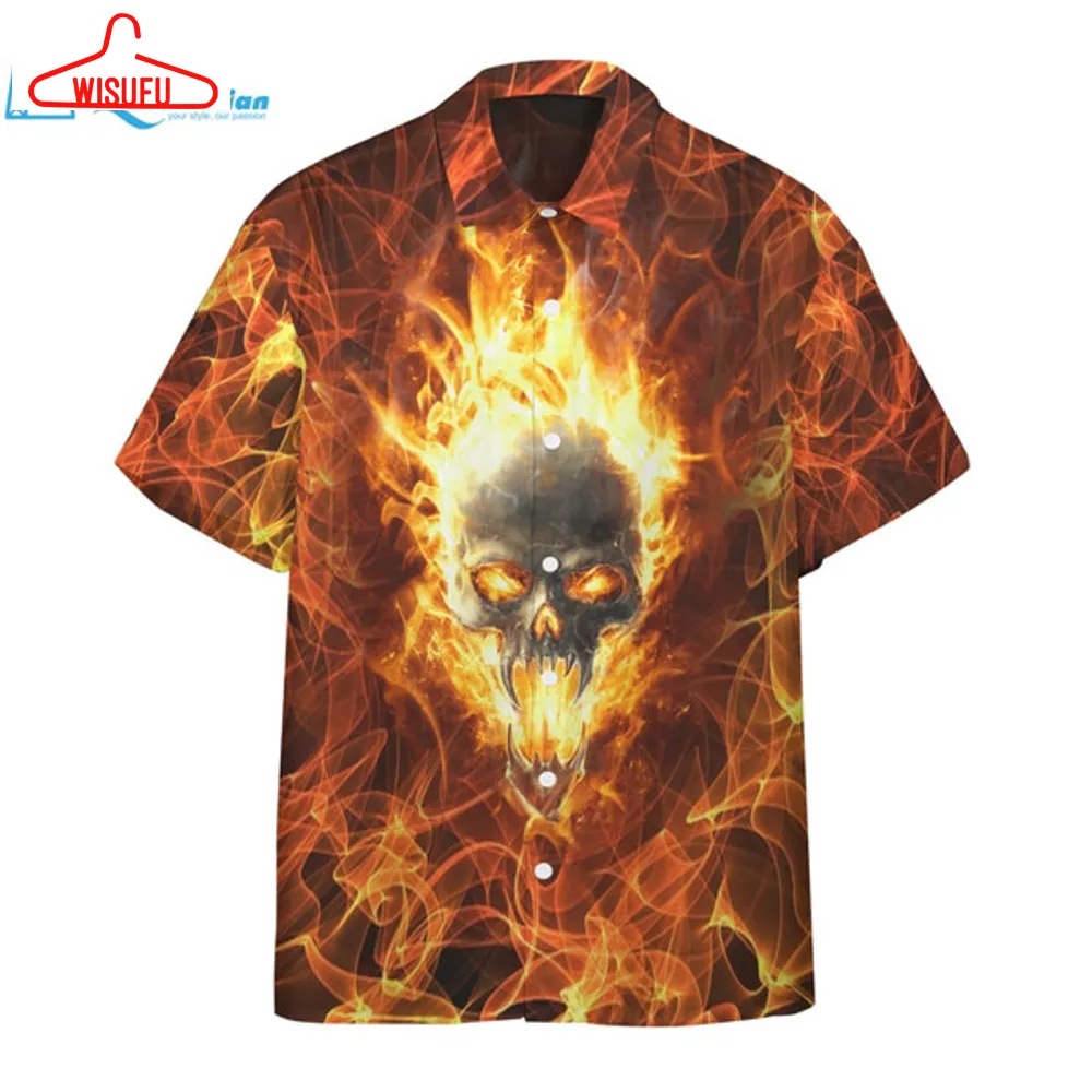 3d Flaming Skull Find Your Fire Custom Hawaii Shirt Hawaiian Print 3d, Best Gift Ideas, New Fashion Gifts