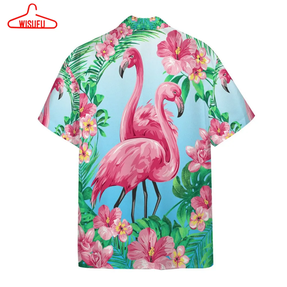 3d Flamingo Hawaii Custom Short Sleeve Shirts, New Fashion Gifts