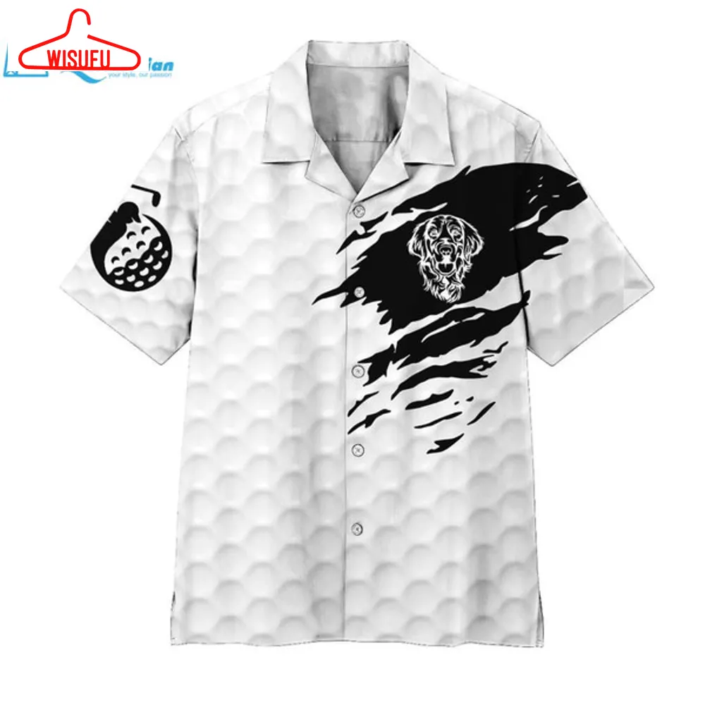 3d Golden Retriever Golf Hawaii Shirt Hawaiian Print 3d, Best Gift Ideas, New Fashion Gifts