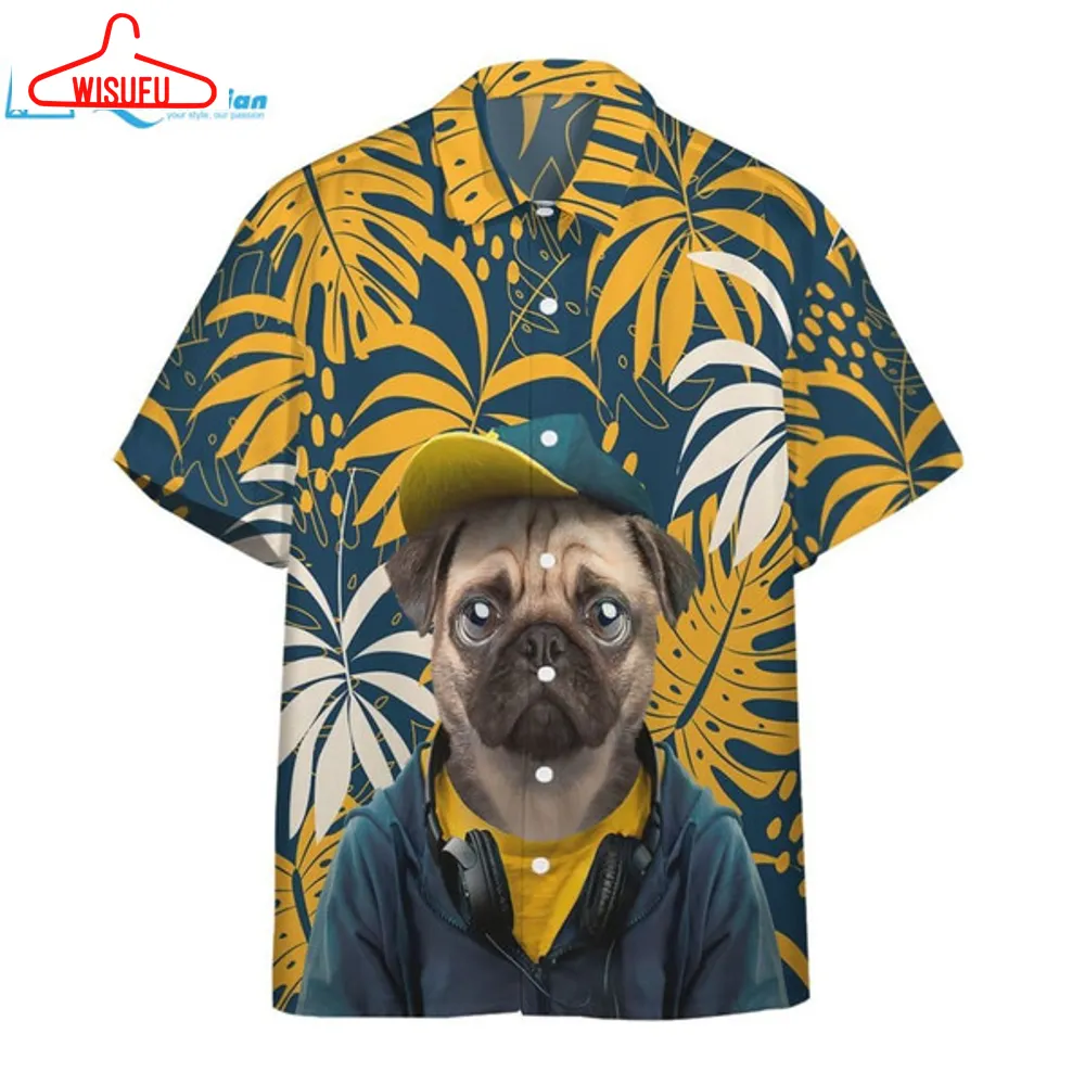 3d Hawaiian Pug Dog Shirt, Best Gift Ideas, New Fashion Gifts