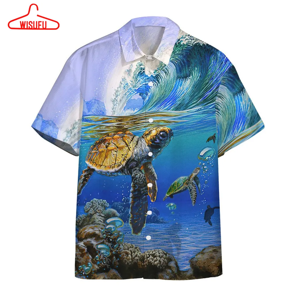 3d In The Ocean Turtle Custom Hawaii Shirt, High Quality All Over Print Hawaiian Shirt, Best Gift Ideas, New Fashion Gifts