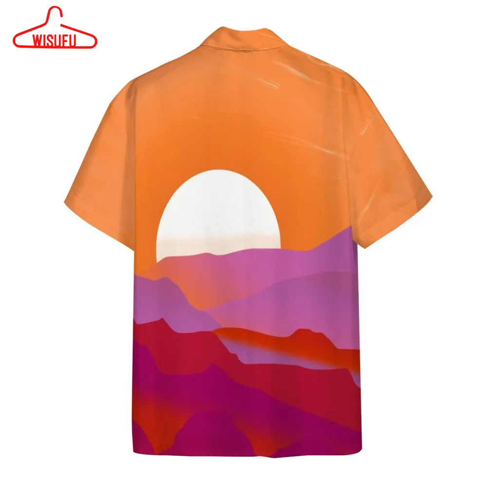 3d Lesbian Pride Sunrise Custom Hawaii Shirt, New Fashion Gifts