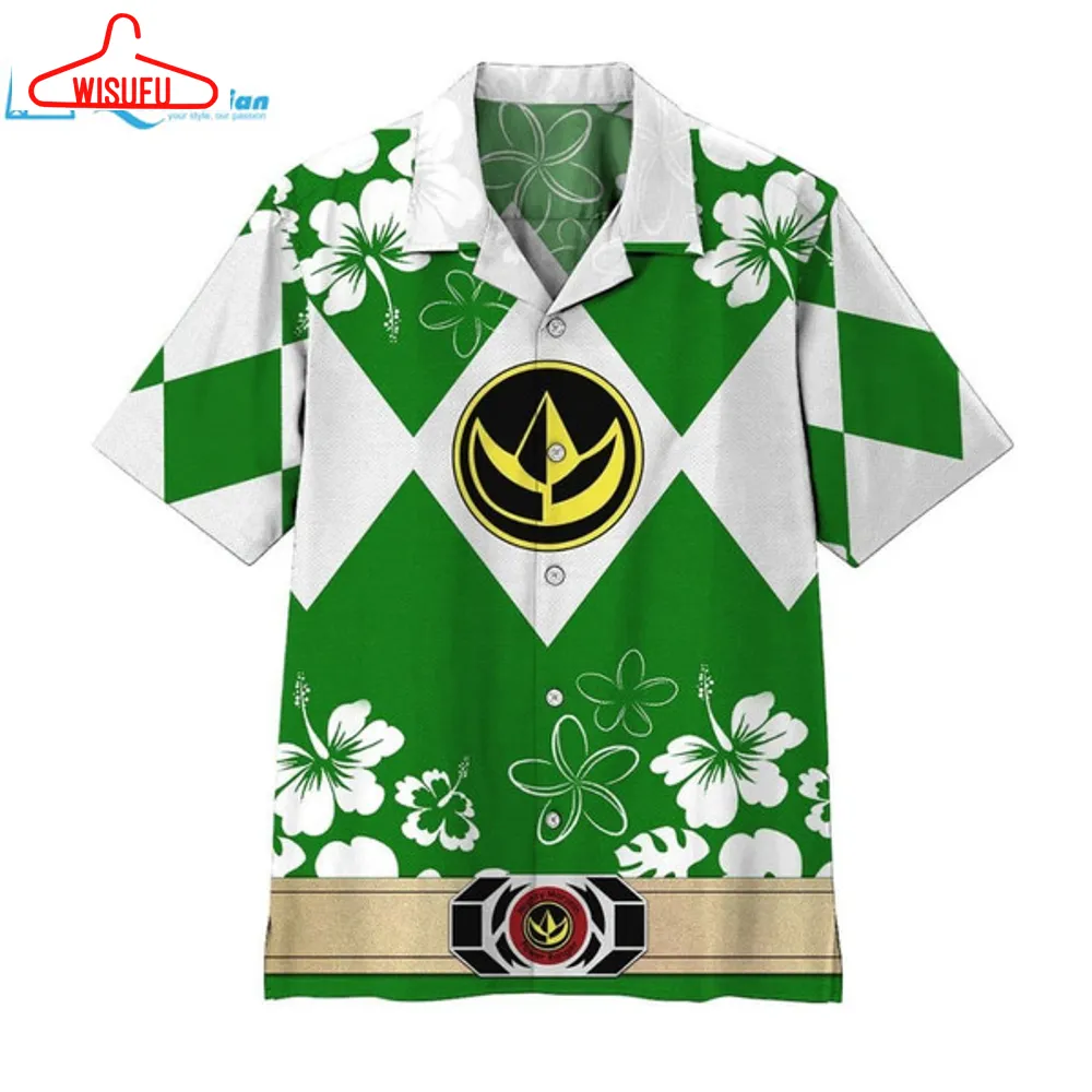 3d Mighty Morphin Power Ranger Green Hawaii Shirt Hawaiian Print 3d, Best Gift Ideas, New Fashion Gifts