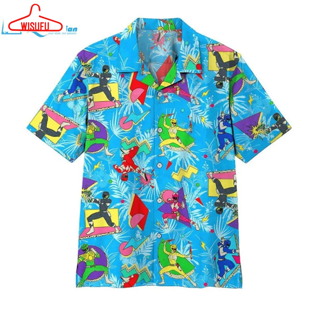 3d Mighty Morphin Power Ranger Hawaii Shirt Hawaiian Print 3d, Best Gift Ideas, New Fashion Gifts