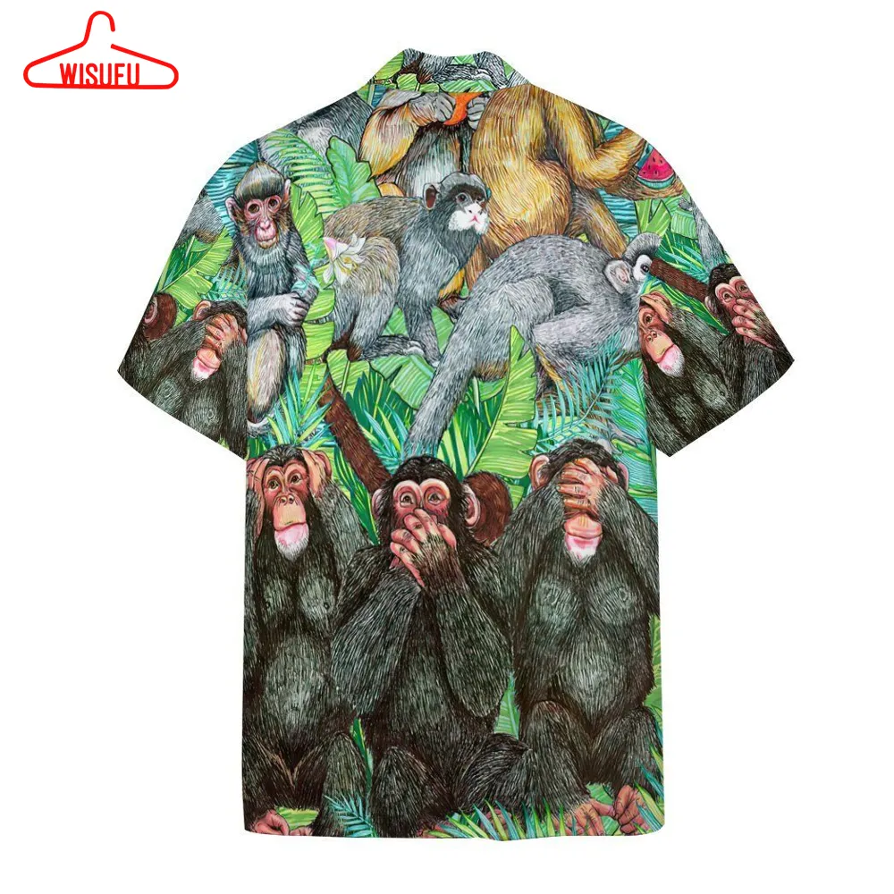 3d Monkey Tropical Hawaii Shirt, New Fashion Gifts