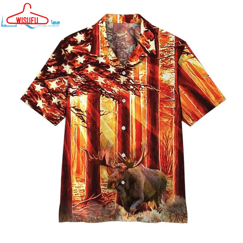 3d Moose Hunting Hawaii Shirt Hawaiian Print 3d, Best Gift Ideas, New Fashion Gifts