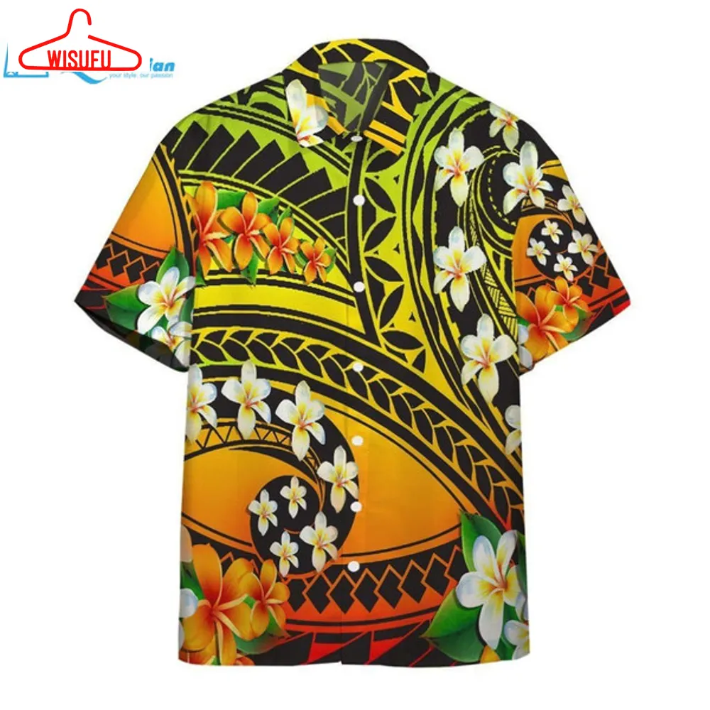 3d Plumeria Polynesian Hawaii Shirt Hawaiian Print 3d, Best Gift Ideas, New Fashion Gifts