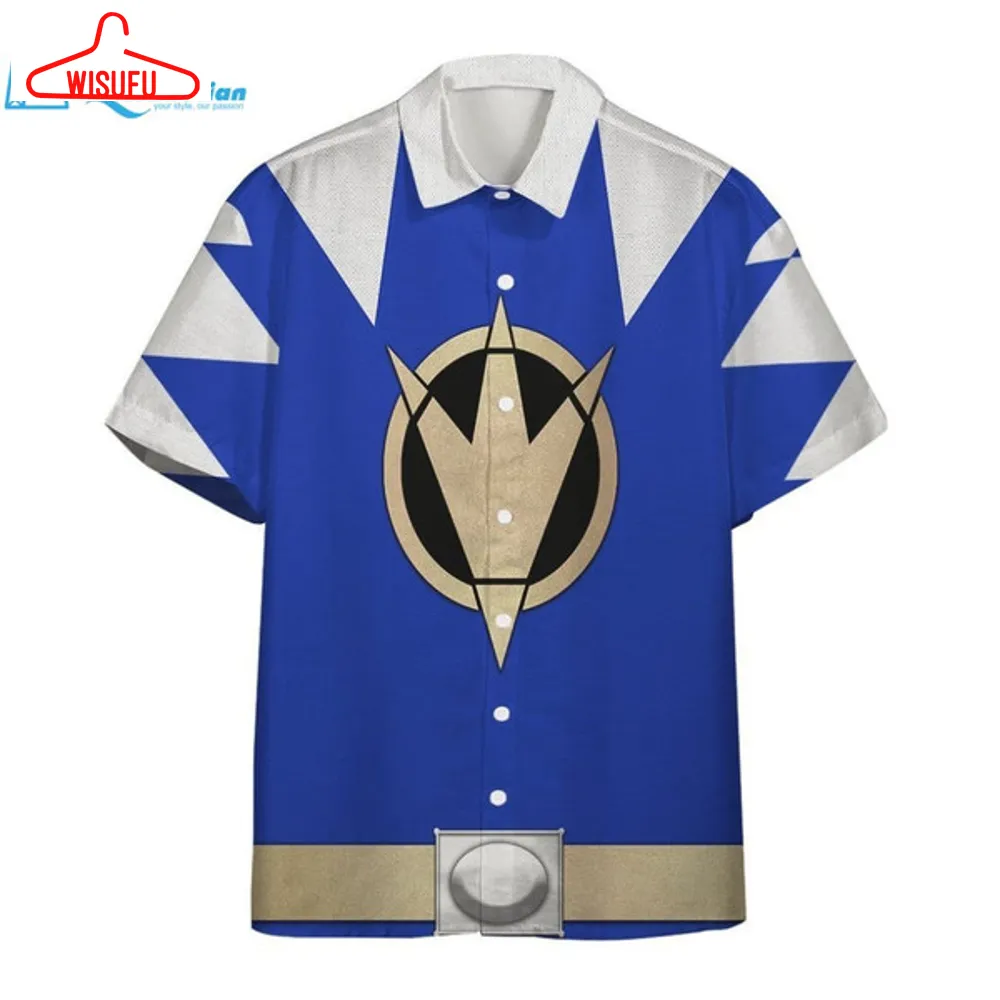 3d Power Ranger Blue Dino Thunder Hawaii Shirt Hawaiian Print 3d, Best Gift Ideas, New Fashion Gifts