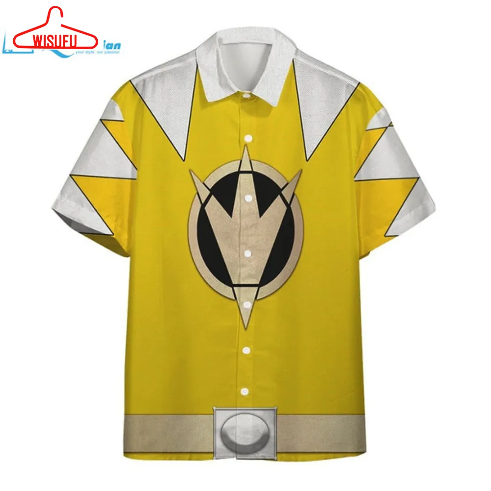 3d Power Ranger Yellow Dino Thunder Hawaii Shirt Hawaiian Print 3d, Best Gift Ideas, New Fashion Gifts