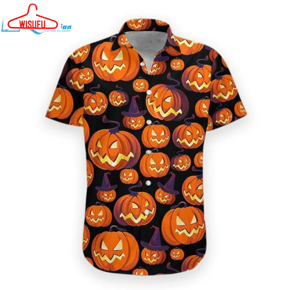 3d Pumpkin Halloween Hawaii Shirt Hawaiian Print 3d, Best Gift Ideas, New Fashion Gifts