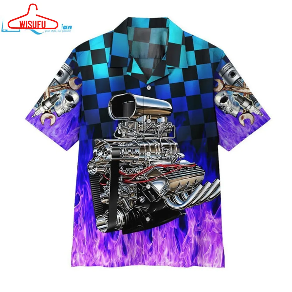 3d Purple Fire Rod Hawaii Shirt Hawaiian Print 3d, Best Gift Ideas, New Fashion Gifts