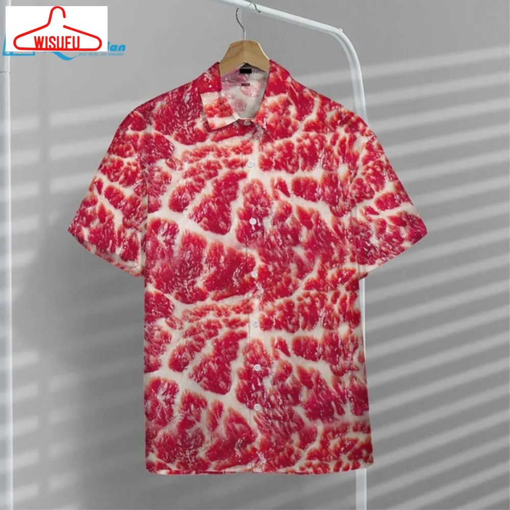 3d Raw Meat Hawaii Shirt Hawaiian Print 3d, Best Gift Ideas, New Fashion Gifts