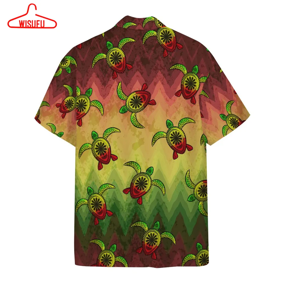 3d Reggae Turtle Hawaii Custom Short Sleeve Shirt, New Fashion Gifts