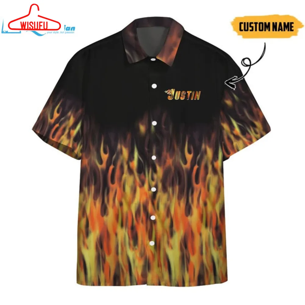 3d Rod Flame Bowling Custom Name Hawaii Shirt Hawaiian Print 3d, Best Gift Ideas, New Fashion Gifts