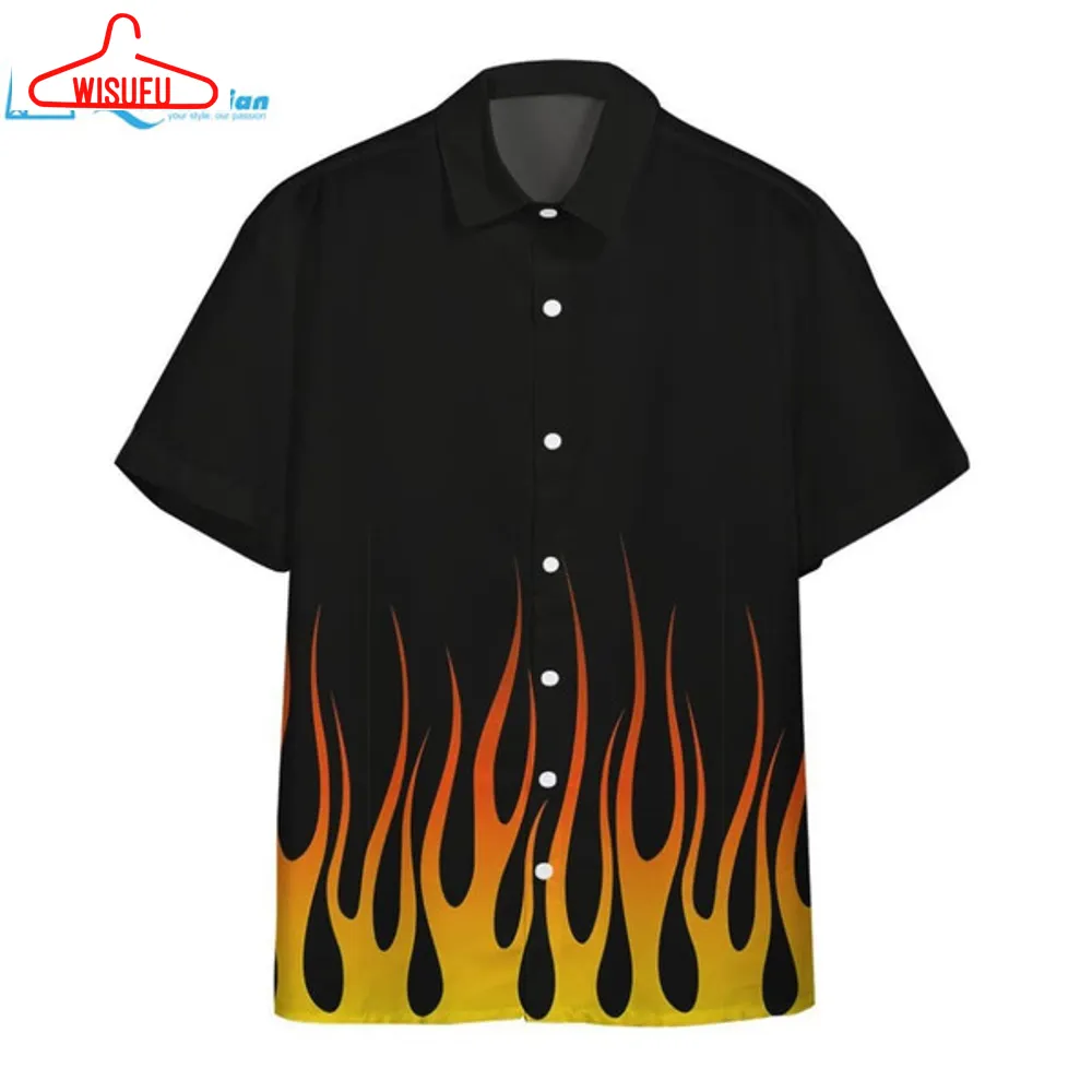 3d Rod Flame Stencils Custom Hawaii Shirt Hawaiian Print 3d, Best Gift Ideas, New Fashion Gifts