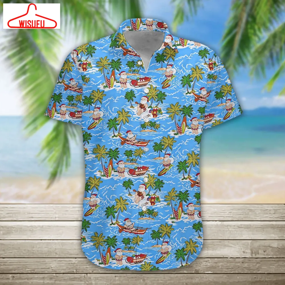 3d Santa Hawaii Shirt, New Fashion Gifts