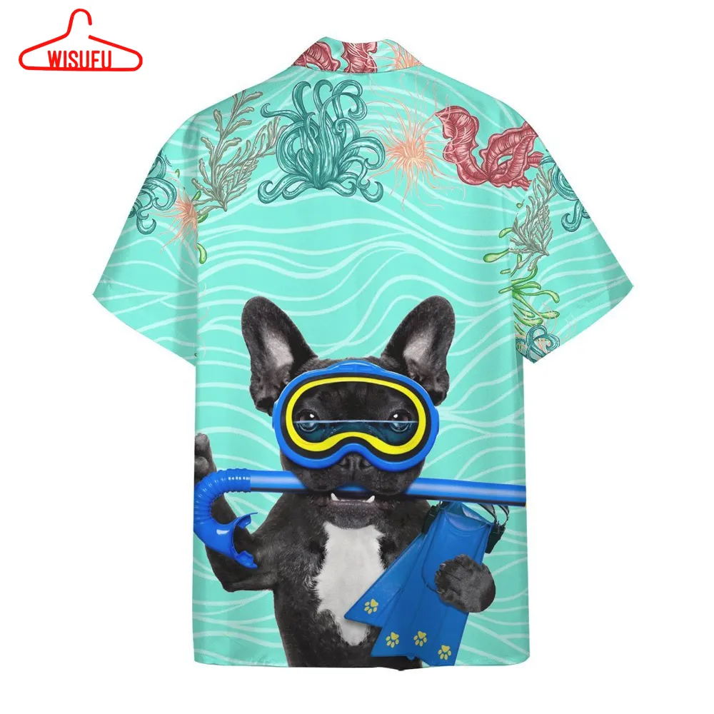 3d Scuba Diving French Bull Dog Hawaii Shirt, New Fashion Gifts