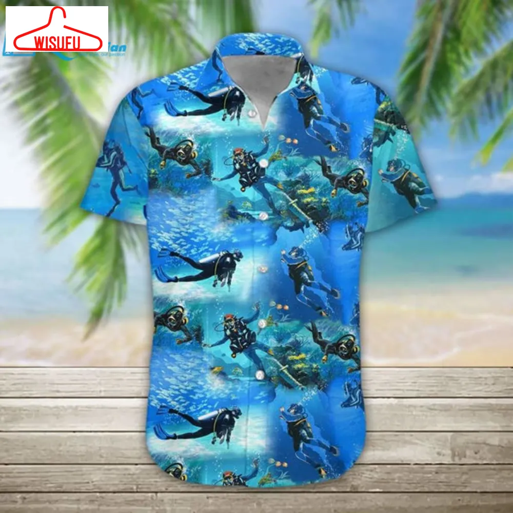 3d Scuba Diving Hawaii Shirt Hawaiian Print 3d, Best Gift Ideas, New Fashion Gifts