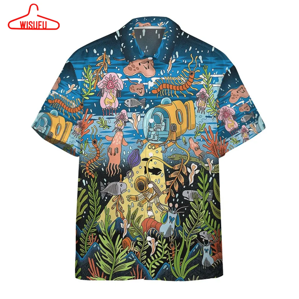 3d Scuba Diving In The Deep Sea Custom Hawaii Shirt, High Quality All Over Print Hawaiian Shirt, Best Gift Ideas, New Fashion Gifts