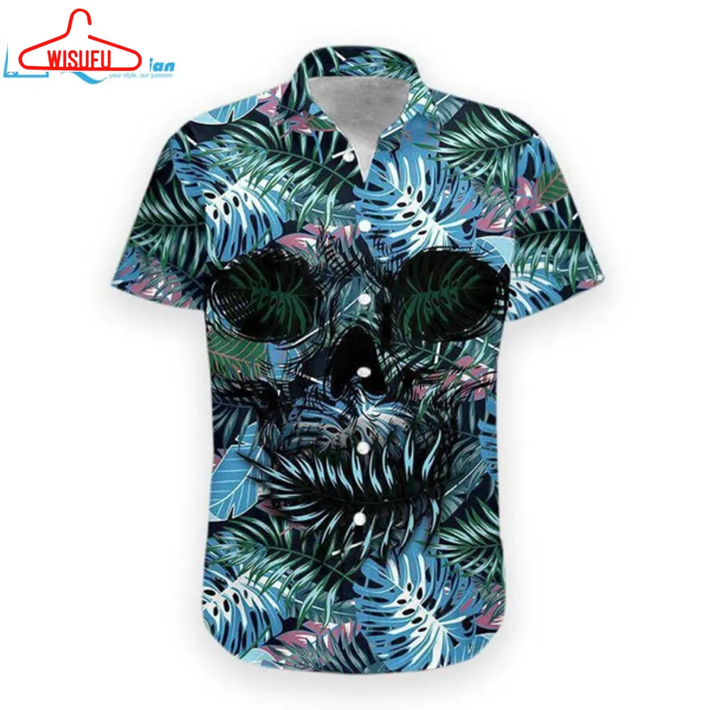 3d Skull Hawaii Shirt Hawaiian Print 3d, Best Gift Ideas, New Fashion Gifts Vtbl94123